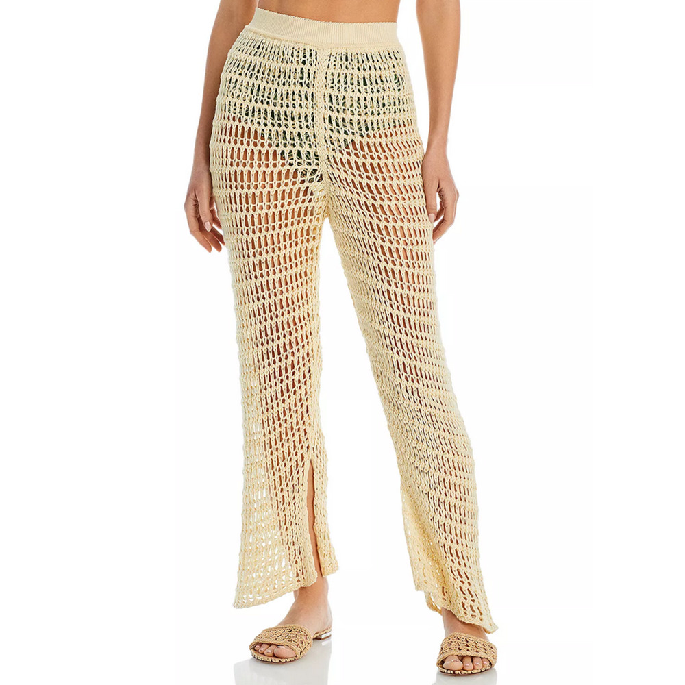 Haight X Mari Giudicelli Olivia Knit Swim Cover-Up Pants Off White Size M 1996